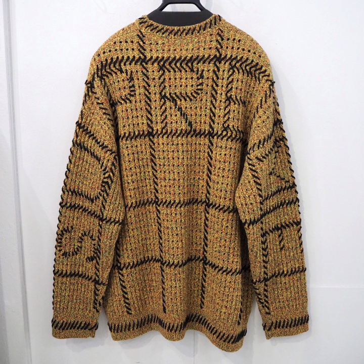 新品 正規品 シュプリーム 23ss キルト ステッチ ニット 黄色 イエロー メンズ XL 2XL サイズ Supreme Quilt Stitch Sweater ロゴ セーター_画像5