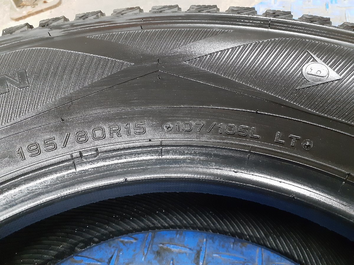 パF4471■195/80R15 107/105L LT 4本価格 DUNLOP WINTER MAXX SV01 送料無料 冬 ’21年 7分山 ハイエース キャラバン NV350 ボンゴ