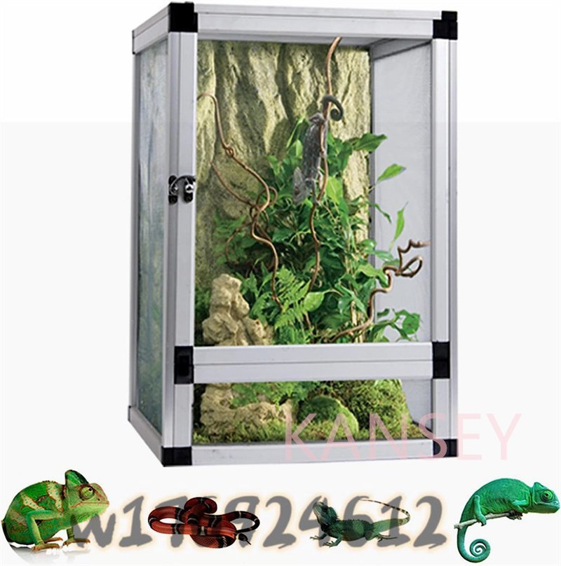  rare new goods! reptiles cage breeding case amphibia for insect breeding container small animals for transparent breeding box ventilation cage small size reptiles assembly type 45*45*80cm