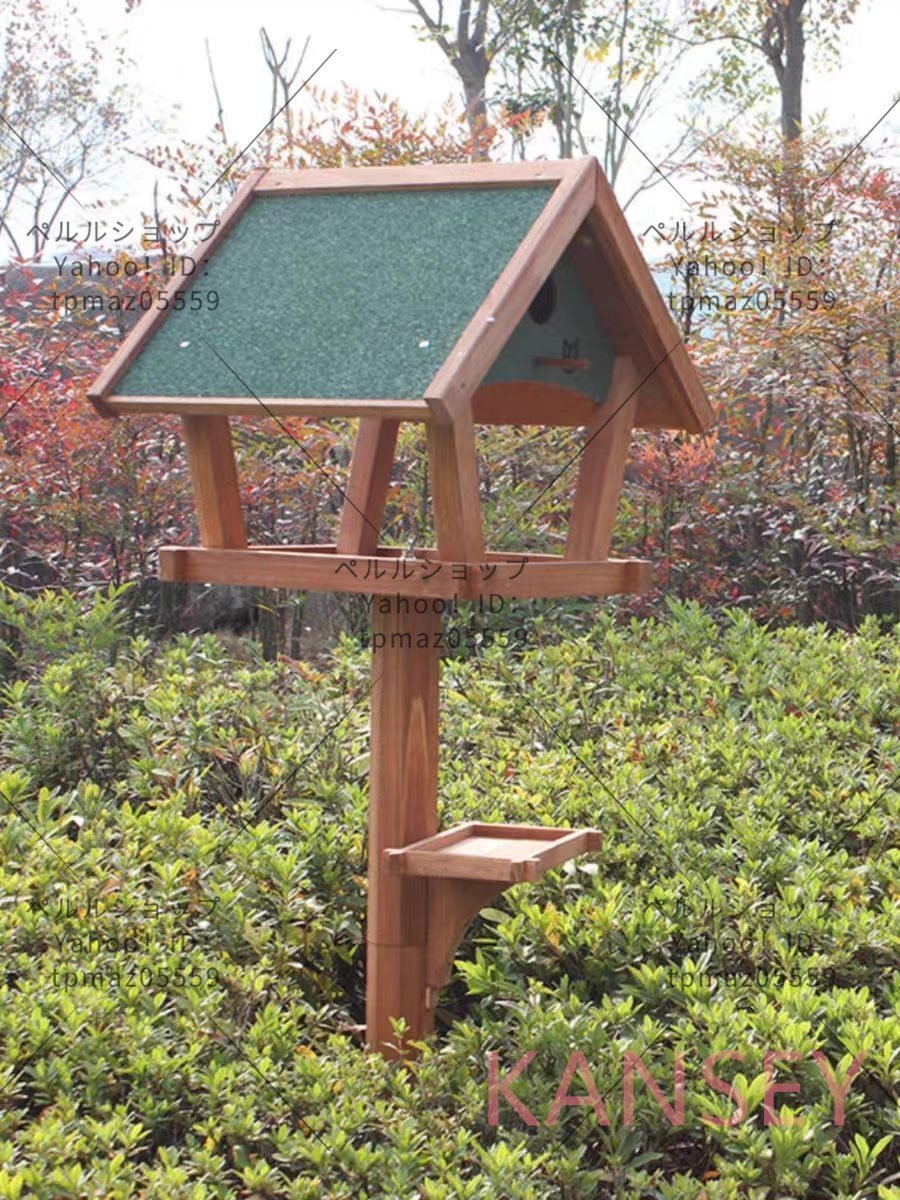  high quality bird feeder bird. bird table wood triangle roof type wooden. field bait vessel . corrosion rain sunburn prevention 