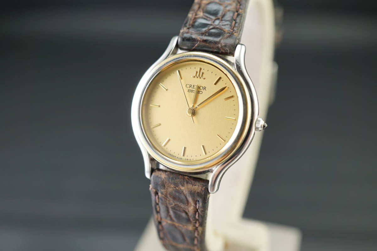 【B10/20-38 AF17】18KT+SSベゼル★SEIKO/セイコー クレドール 4J81-0A60 クオーツ レディース 稼働品★_画像3