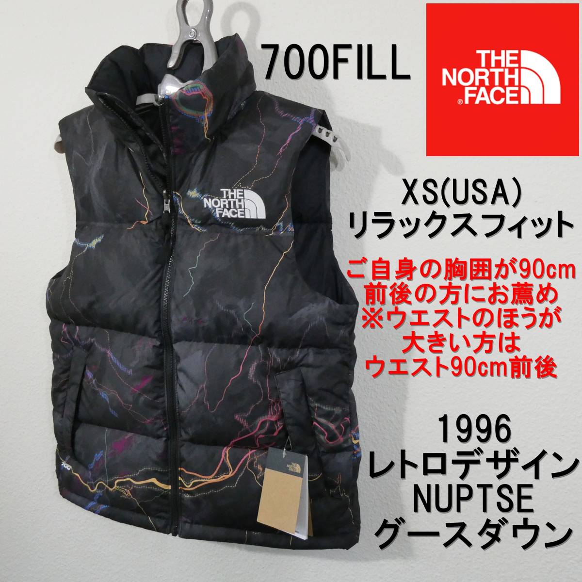 ノースフェイス ダウンベスト ヌプシ ブルー メンズ XS 700フィル