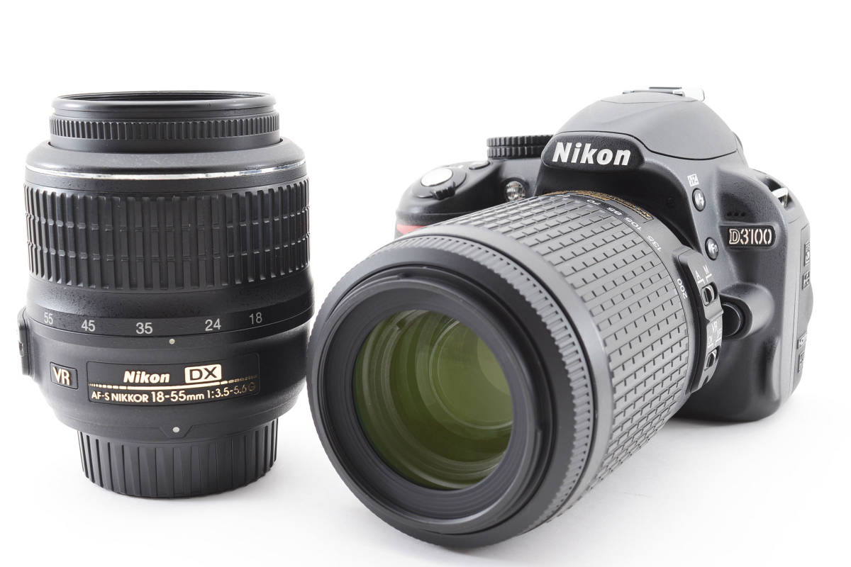 ■ 極少ショット数2473回・美品 ■ ニコン Nikon D3100 ダブルズームキット 《カメラバック付き》 A1119S11S_画像2