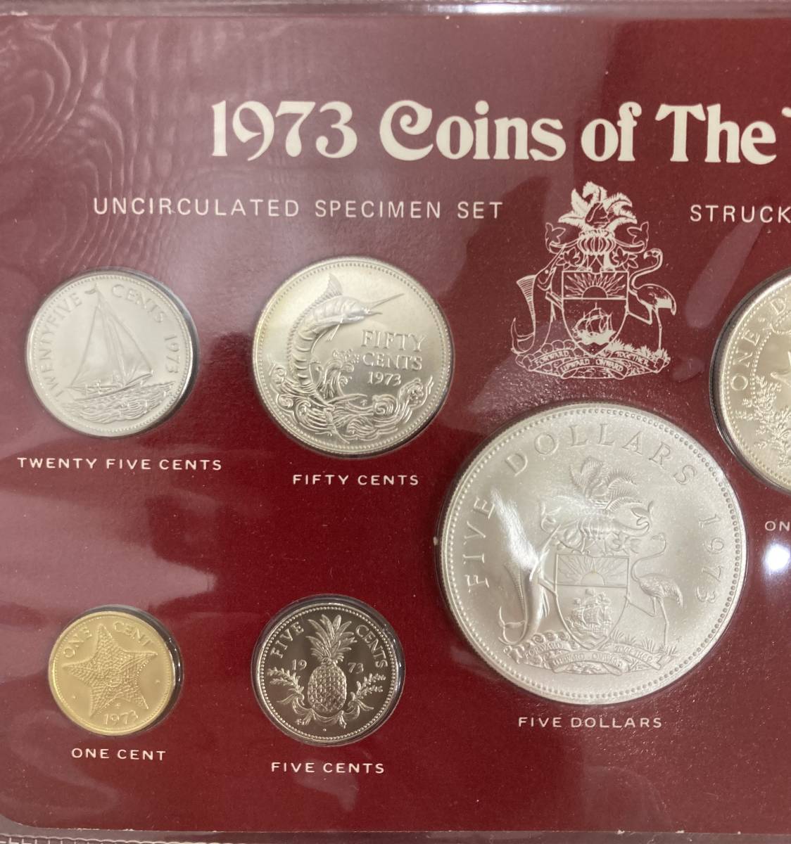 Ｇ「17310」バハマ諸島　プルーフ貨幣9種セット　1973年　フランクリンミント　記念硬貨　硬貨　メダル　貨幣　銀貨　シルバー_画像2