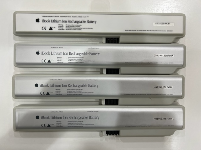 G「17419」【ジャンク】Apple 純正リチウムイオンバッテリー Apple iBook Rechargeable Battery 4点 おまとめ_画像1