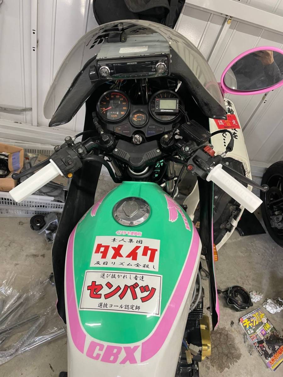 Z400GP Z400FX GPZ400F Z250FT Z750RS ゼファー400/χ ZRX400 バリオス 84グリップ ハチヨン 六角グリップ 白 ハンドル バーエンド_画像6