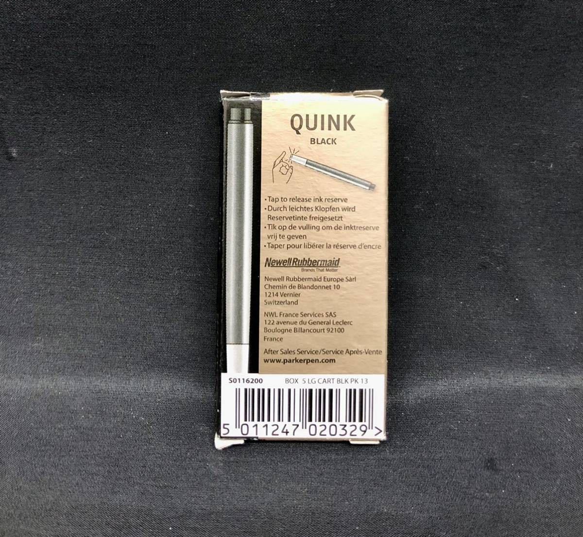 PARKER パーカー QUINK クインク BLACK ブラック Ink Cartridge 5 Units 万年筆用 カートリッジインク 万年筆 未使用品　5本入り 残3本入り_画像3