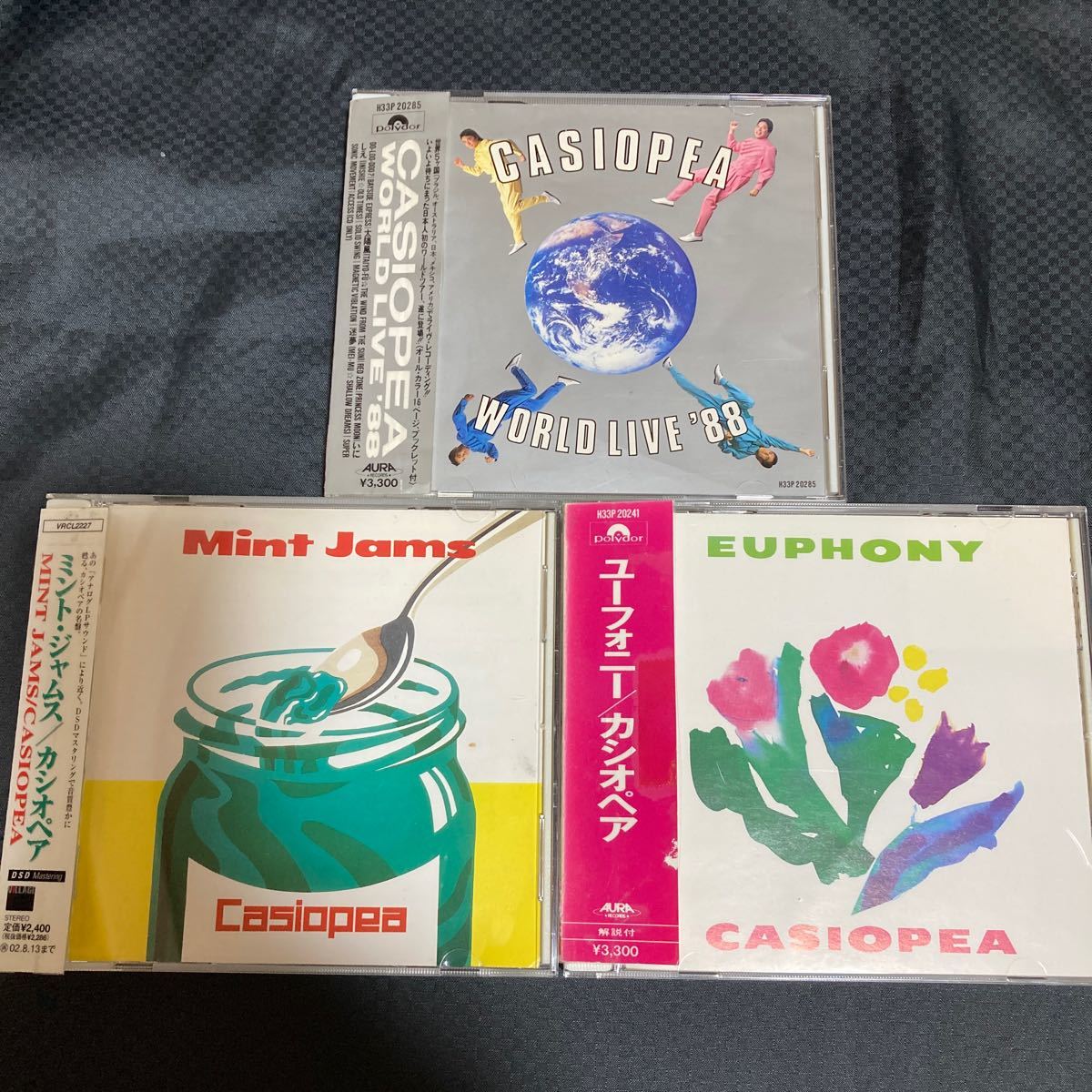 【3枚セット】カシオペア / ミント ジャムス, ユーフォニー, ワールドライブ'88 / CD ワールドライヴ_画像1