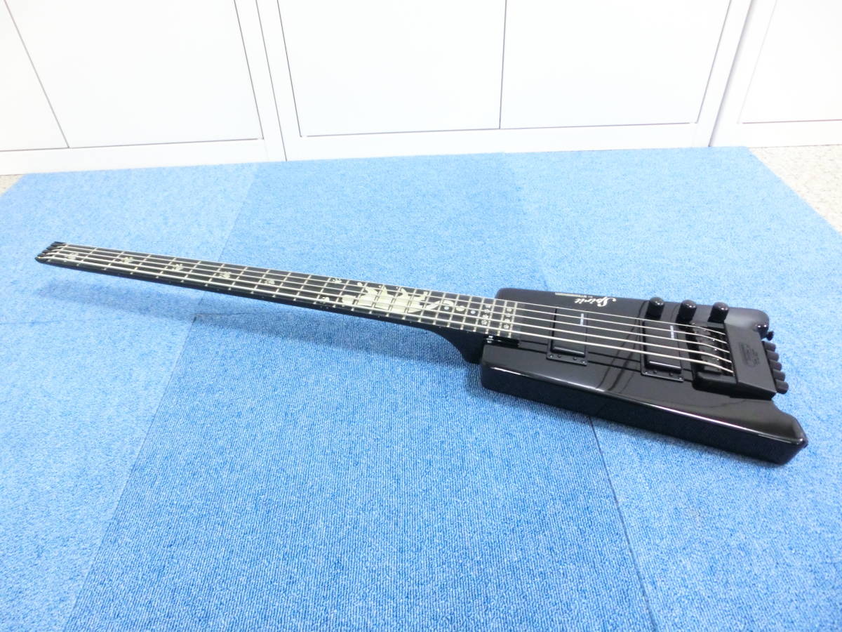 ☆ネックの絵柄が可愛い☆#12529 スピリット/Spirit BY STEINBERGER スタインバーガー ベース 弦楽器 黒 専用ケース付 演奏未確認 現状品_画像3