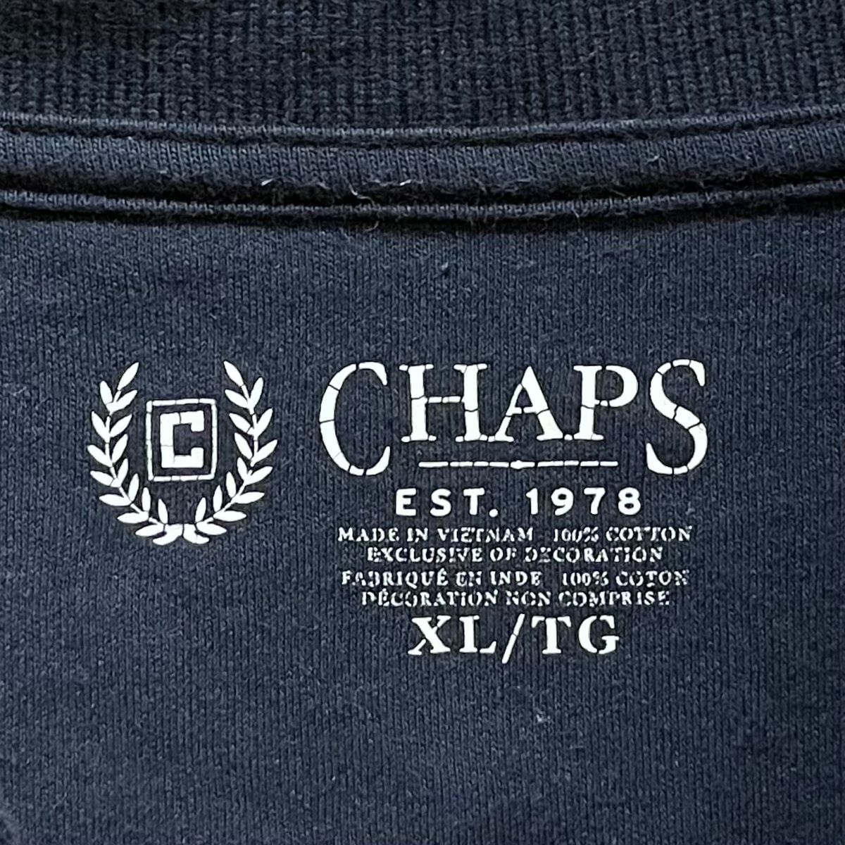【CHAPS】ポロシャツ　紺ネイビー　XL 刺繍ロゴ　無地