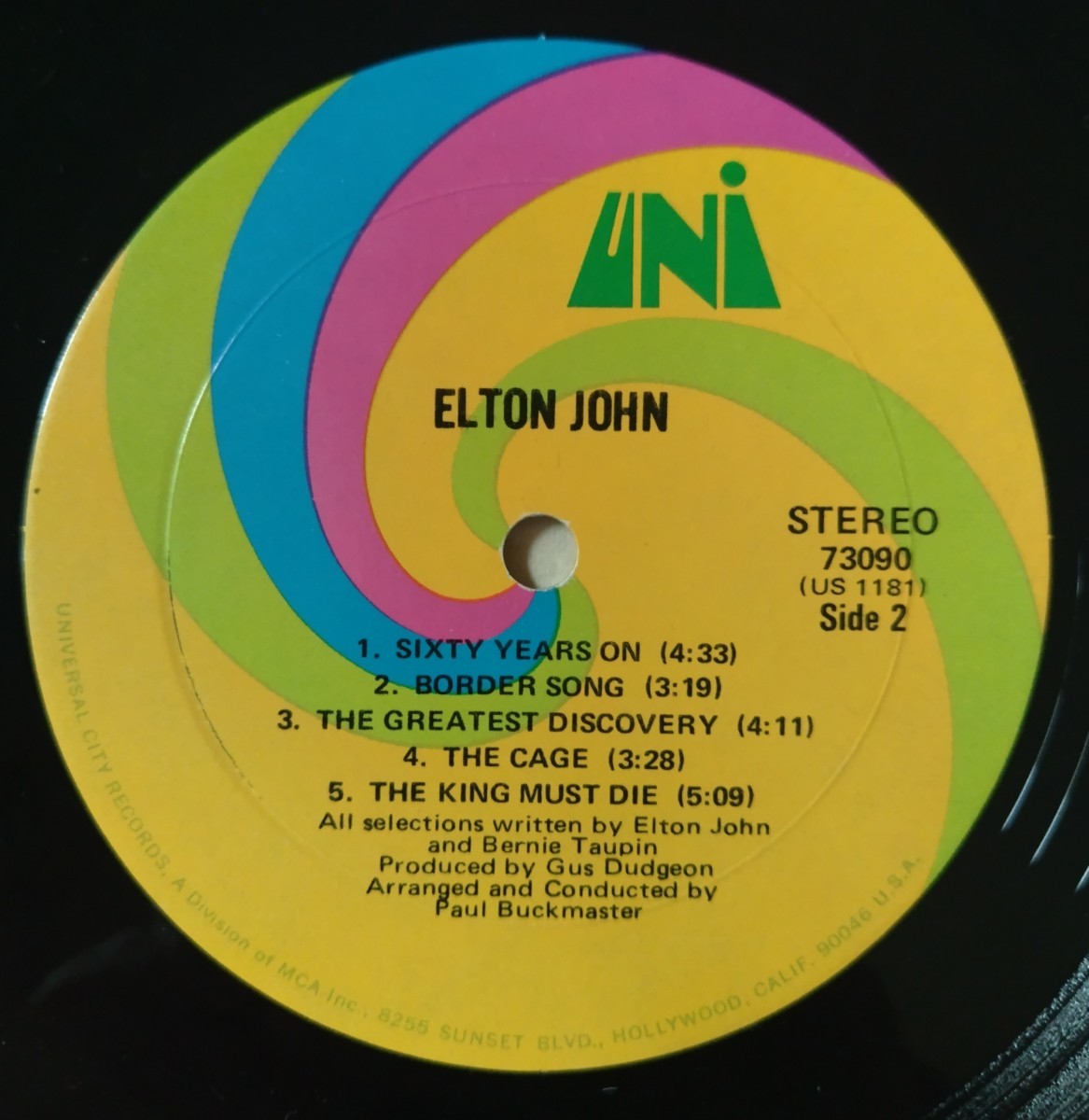 Elton John Elton John/1970年米国盤Uni Records 73090_画像4