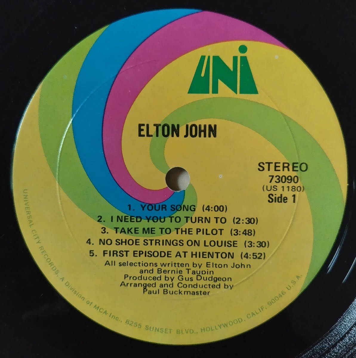 Elton John Elton John/1970年米国盤Uni Records 73090_画像3