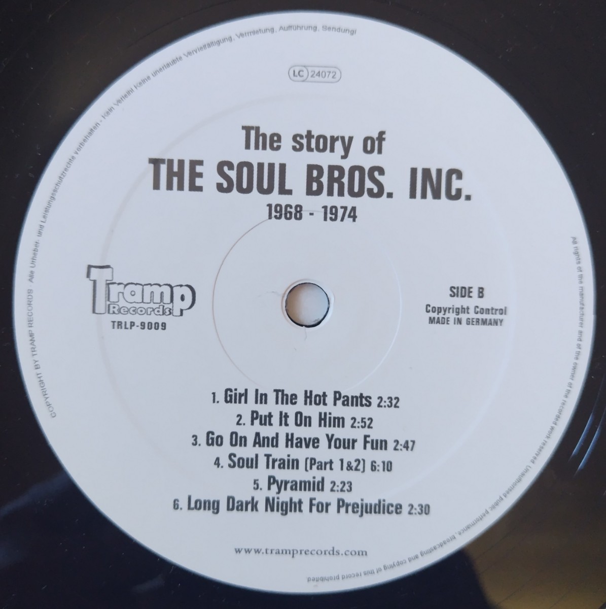 The Soul Bros. Inc.* The Story Of The Soul Bros. Inc. 1968-1974/2010年独国盤シュリンクTramp Records TRLP-9009_画像4