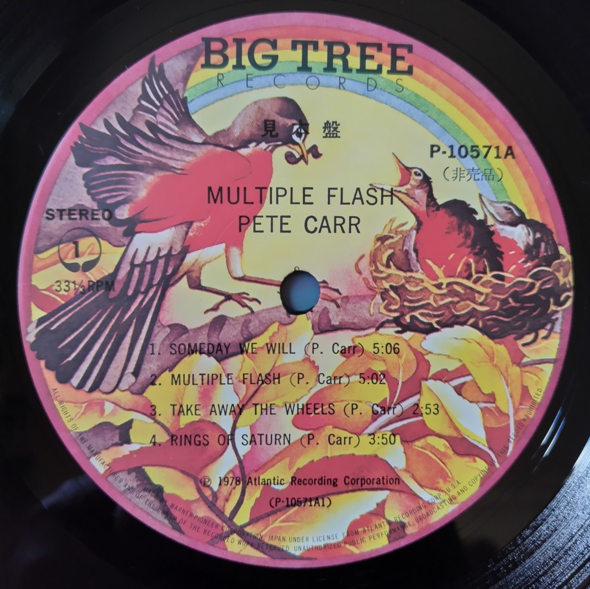 Pete Carr Multiple Flash/1978年国内見本盤Big Tree Records P-10571A_画像3