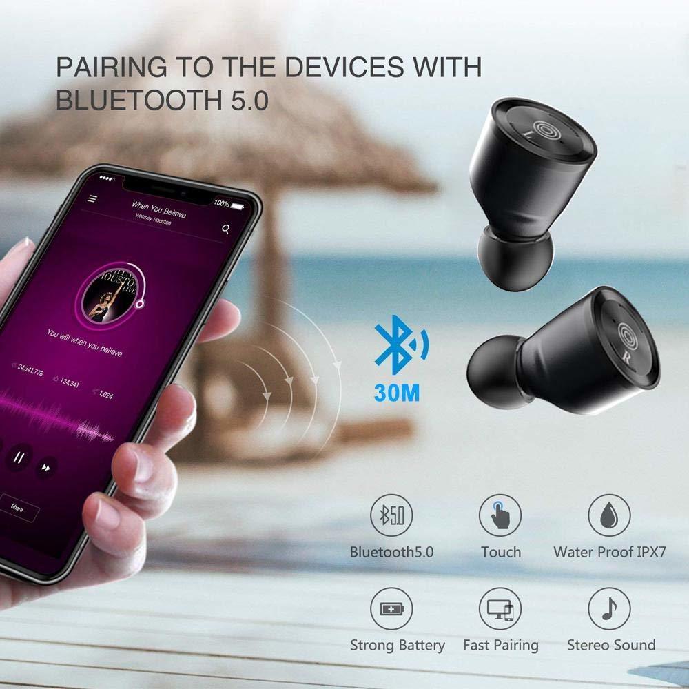  原文:★送料無料 ★防水 真のワイヤレスヘッドセット 片耳 両耳対応 Bluetooth 5.0 ハンズフリーステレオ BT ブルートゥースイヤホン 