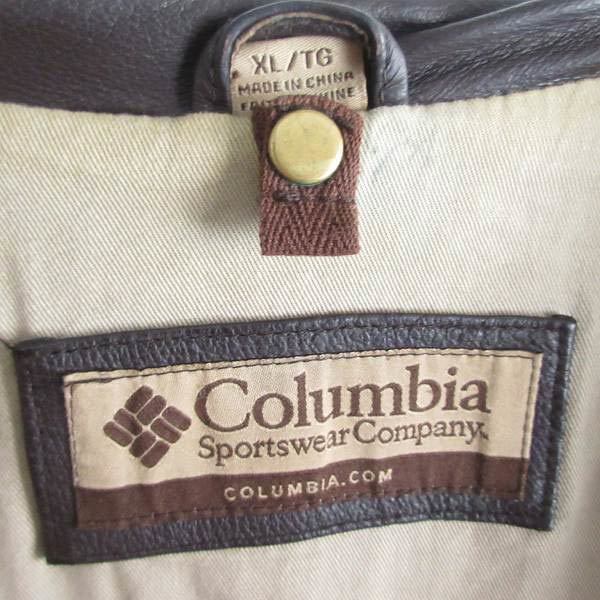 Columbia コロンビア ショート レザージャケット XL ダークブラウン系 ビッグサイズ 大きいサイズ D147-18-0016ZVW_画像7