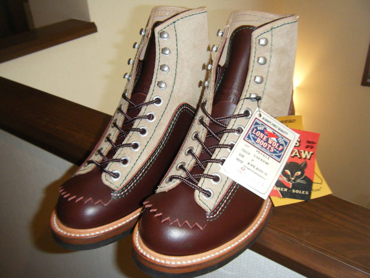 LONE WOLF BOOTS　CARPENTER　ブラウン＆ベイジュ　東洋エンタープライズ　￥49800＋tax　サイズ７_画像1