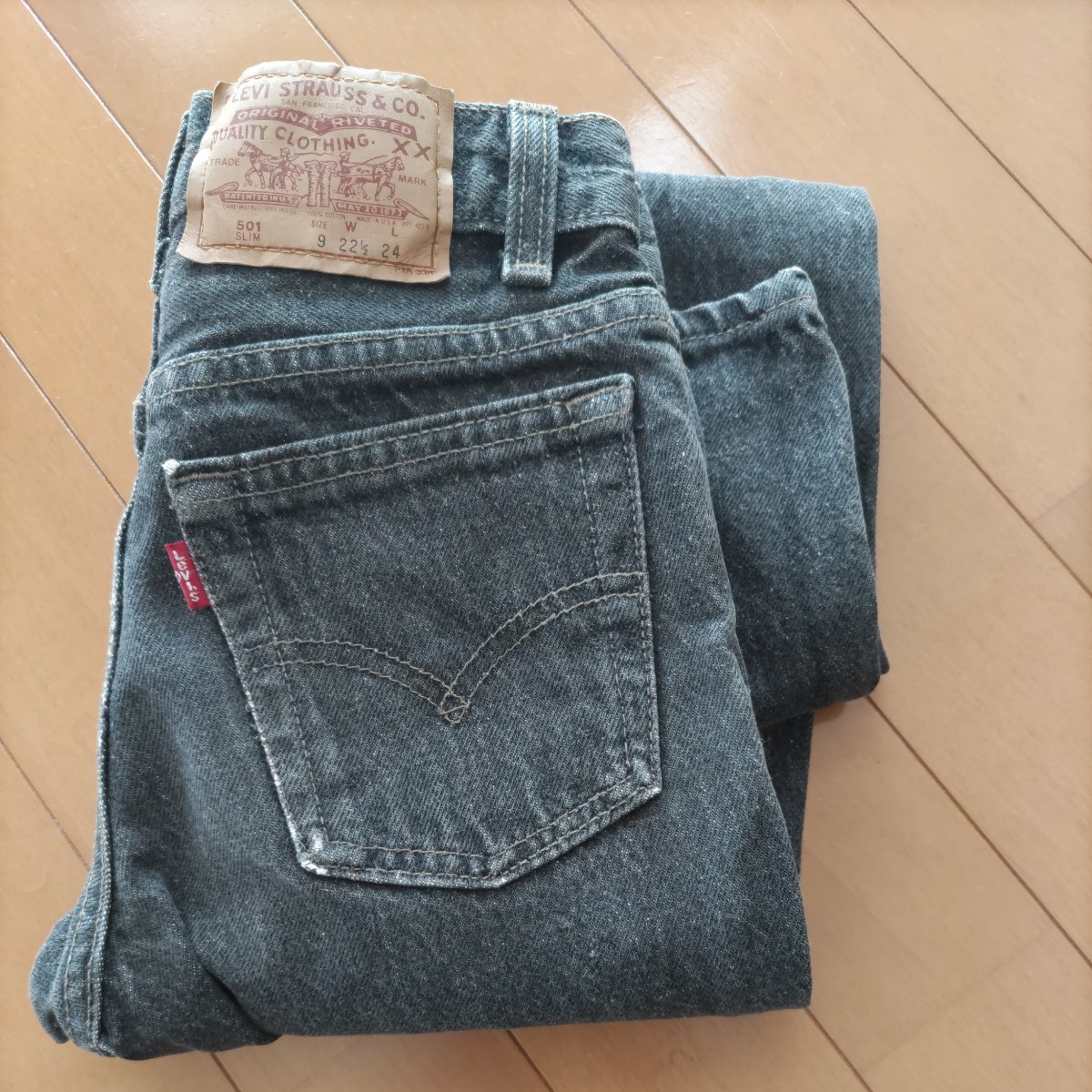 ９０ｓ 米國(guó)制　Levi’s 501 リーバイス ジーンズ　ブラック　キッズ 　made in USA