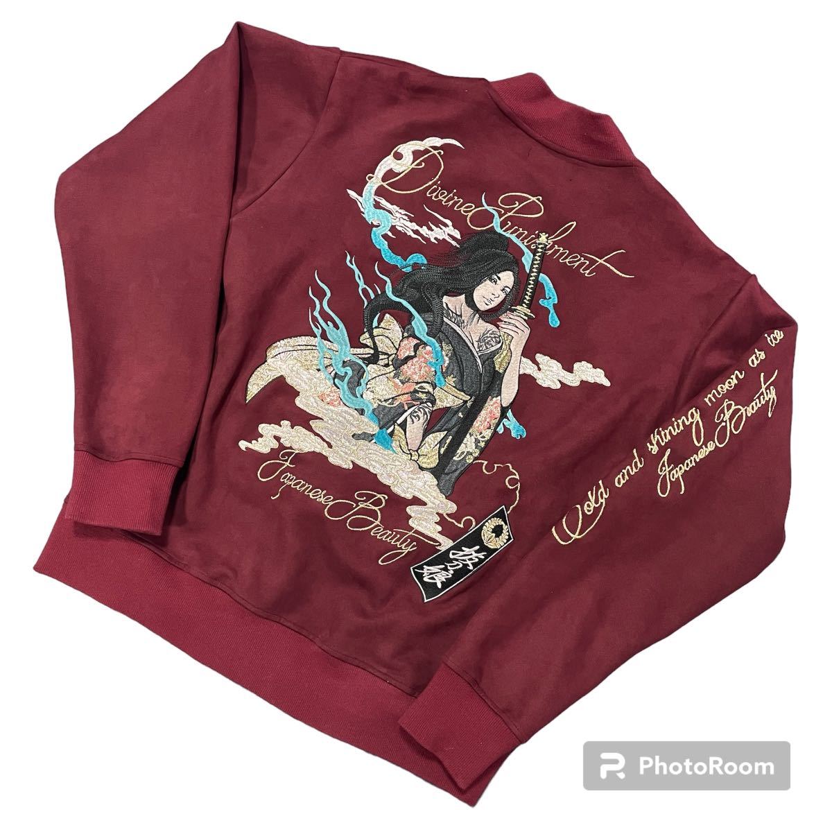 超希少品】DIVINE RETRIBUTION 抜刀娘 ブルゾン スカジャン 刺繍 超希少品】DIVINE RETRIBUTION 抜刀娘 ブルゾン スカジャン 刺繍