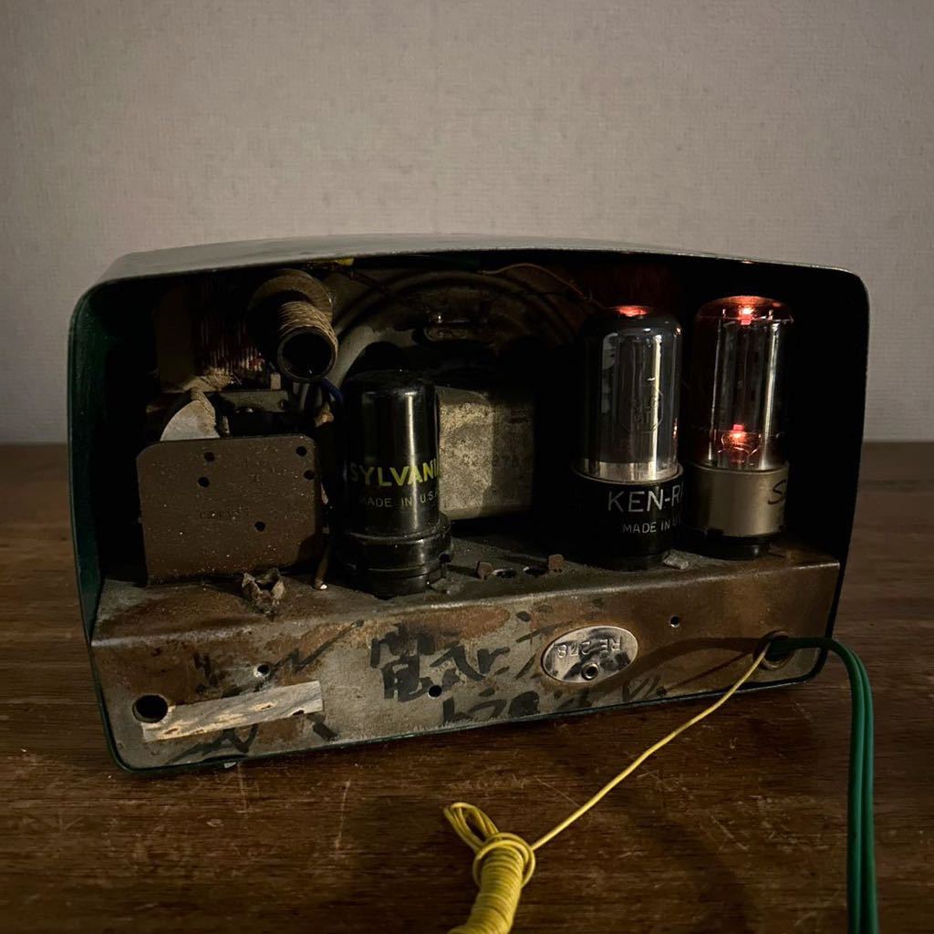  ценный вакуумная трубка радио Arvin металл корпус America USA рабочий товар Junk Vintage античный антиквариат Showa Retro Taisho старый дом в японском стиле старый инструмент 