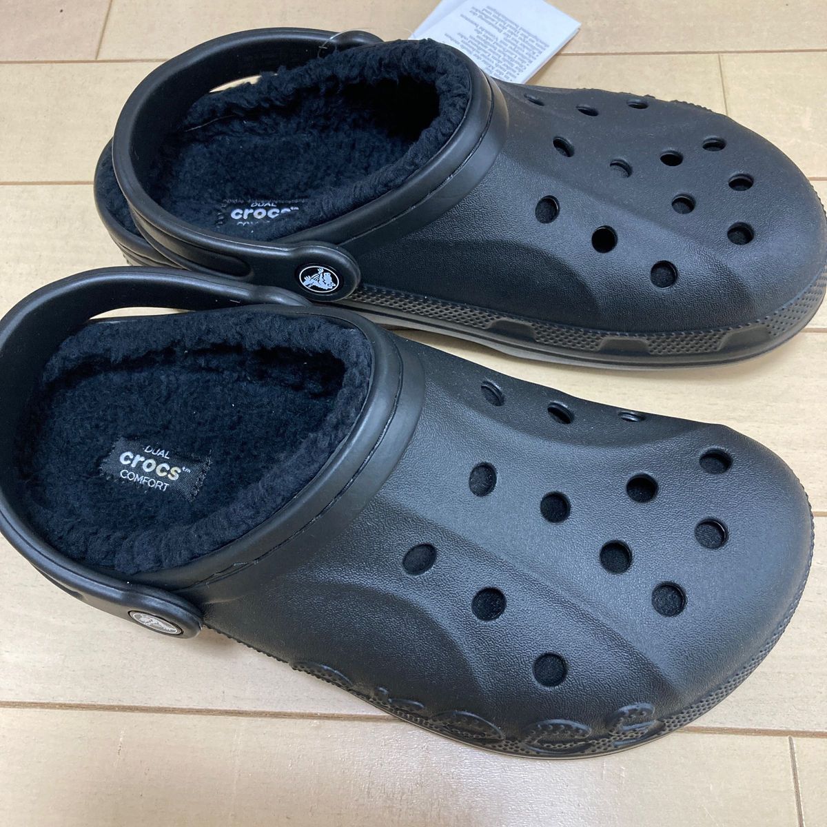 新品 22㎝ クロックス バヤ ラインド クロッグ ブラック ボア付き