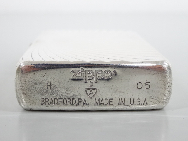 2005年製 ZIPPO ジッポ ARMOR アーマー スパイラル 両面加工 シルバー 銀 オイル ライター 喫煙 USA_画像5