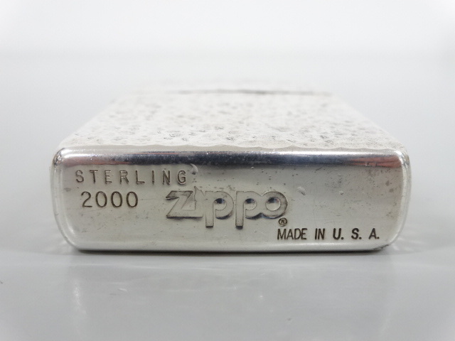 2000年製 ZIPPO ジッポ STERLING SILVER スターリング シルバー ハンマートーン 5面加工 銀 オイル ライター 喫煙 USA_画像5