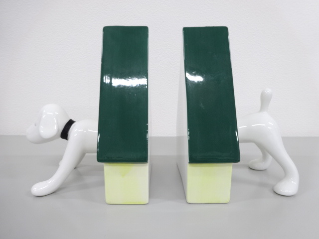 希少 2002年 奈良美智 PUPPY BOOKENDS パピー ブックエンド セラミック陶器 現代アート オブジェ 犬_画像3