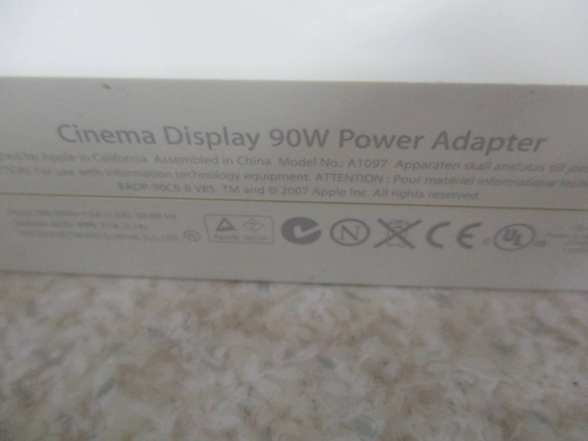 Apple Cinema HD Display◆90W Power Adapter◆A1097 アダプタ ★ 純正コード付★動作品★NO:669/2の画像2