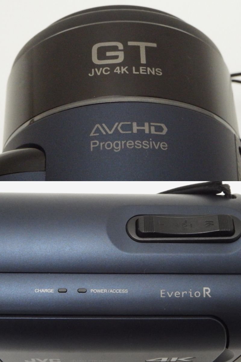 #【動作OK・中古】JVCKENWOOD JVC ビデオカメラ Everio R GZ-RY980-A SD128GB /無線LANアダプター/ケース/充電ケーブル/箱ほか セット(札）_画像2