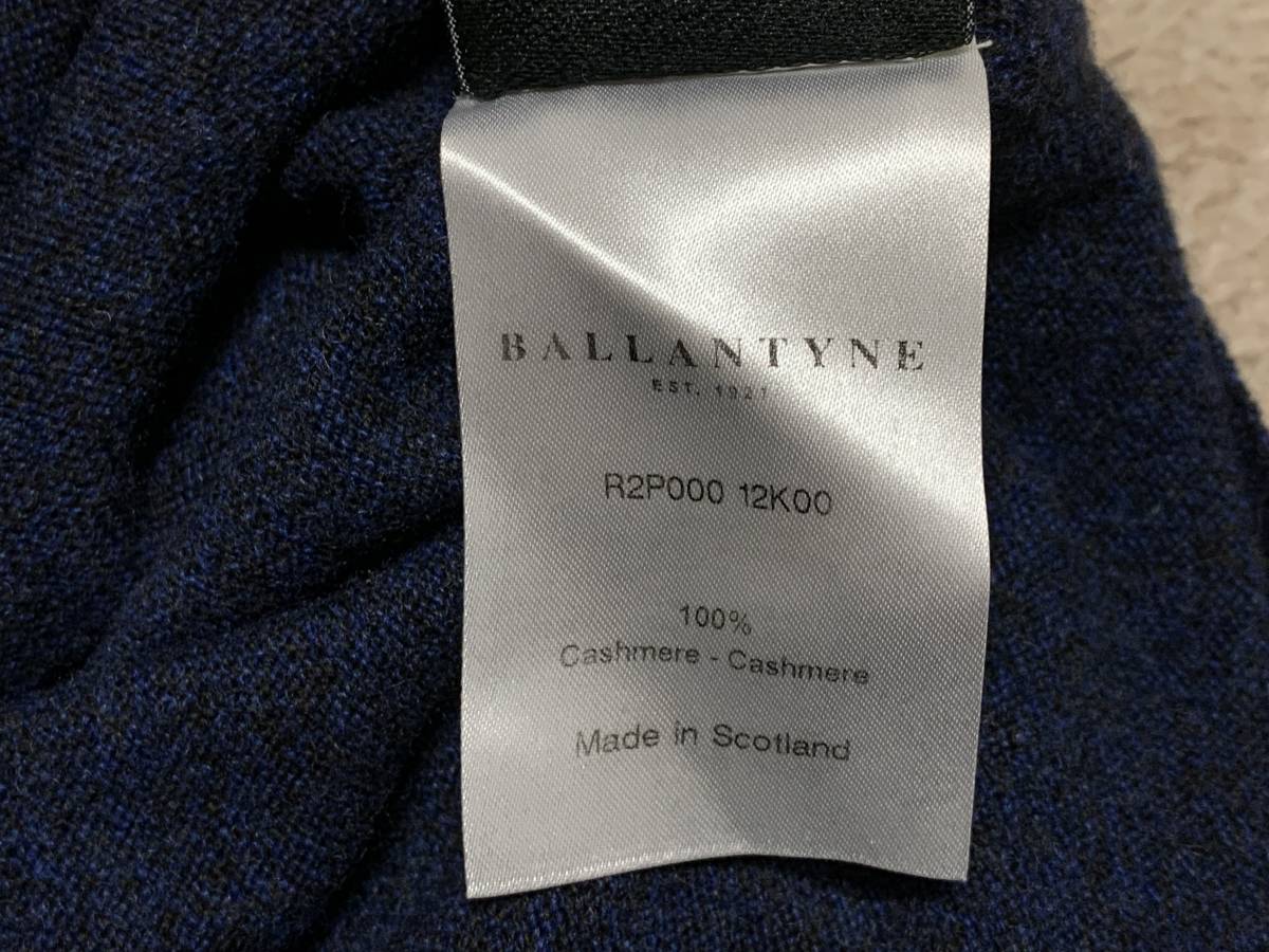 送料無料 BALLANTYNE バランタイン カシミヤ セーター 46 ネイビー 正規品 スコットランド製 カシミア 現行モデル/元エルメスファクトリー_画像5