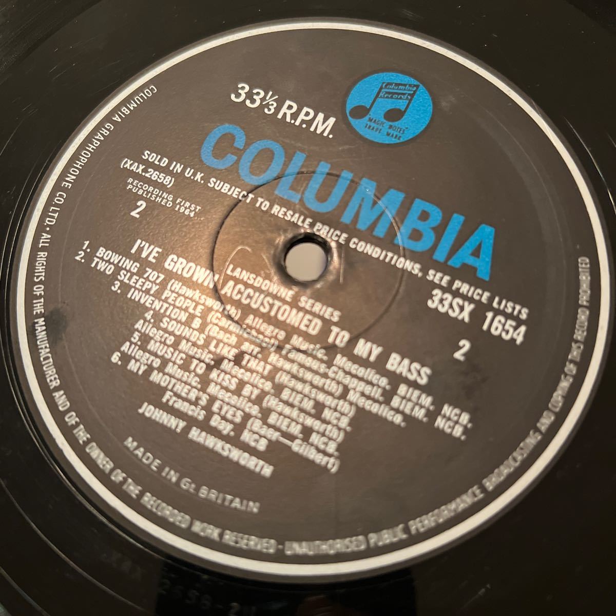 UK原盤オンリー 1964年リリース 青コロンビアjohnny hawksworth UK原盤オンリー 1964年リリース 青コロンビアjohnny hawksworth
