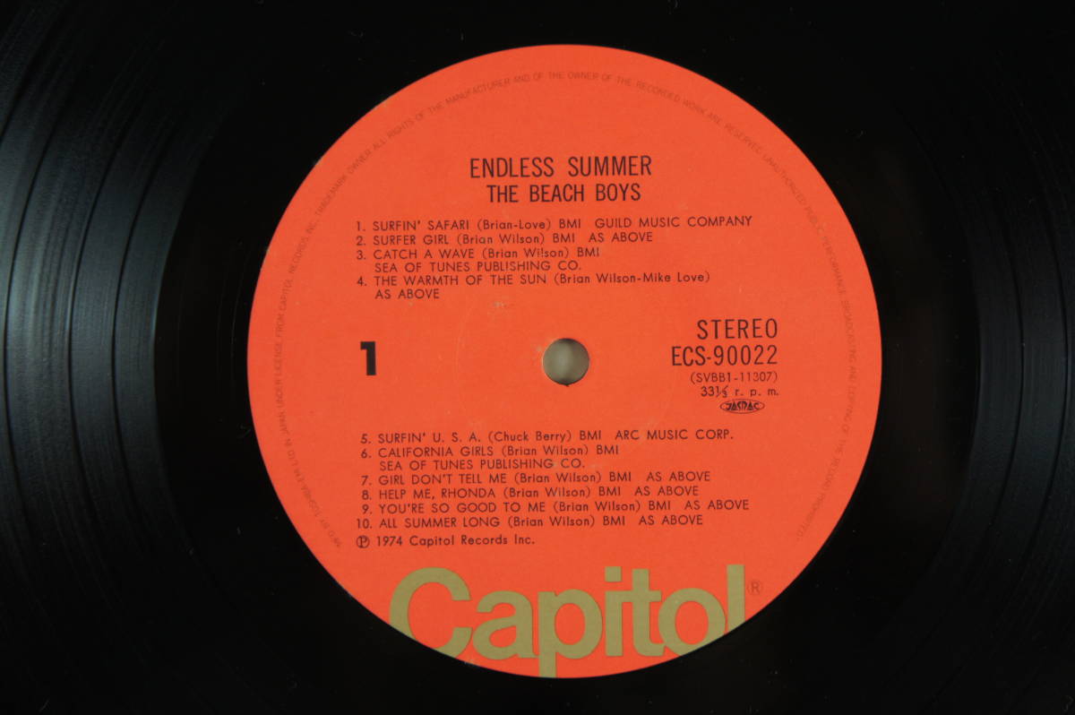 ★帯付★　LP　THE　BEACH BOYS ENDLESS SUMMER　ビーチ・ボーイズベスト20　終わりなき夏　ECS-90022　動作未確認_画像7