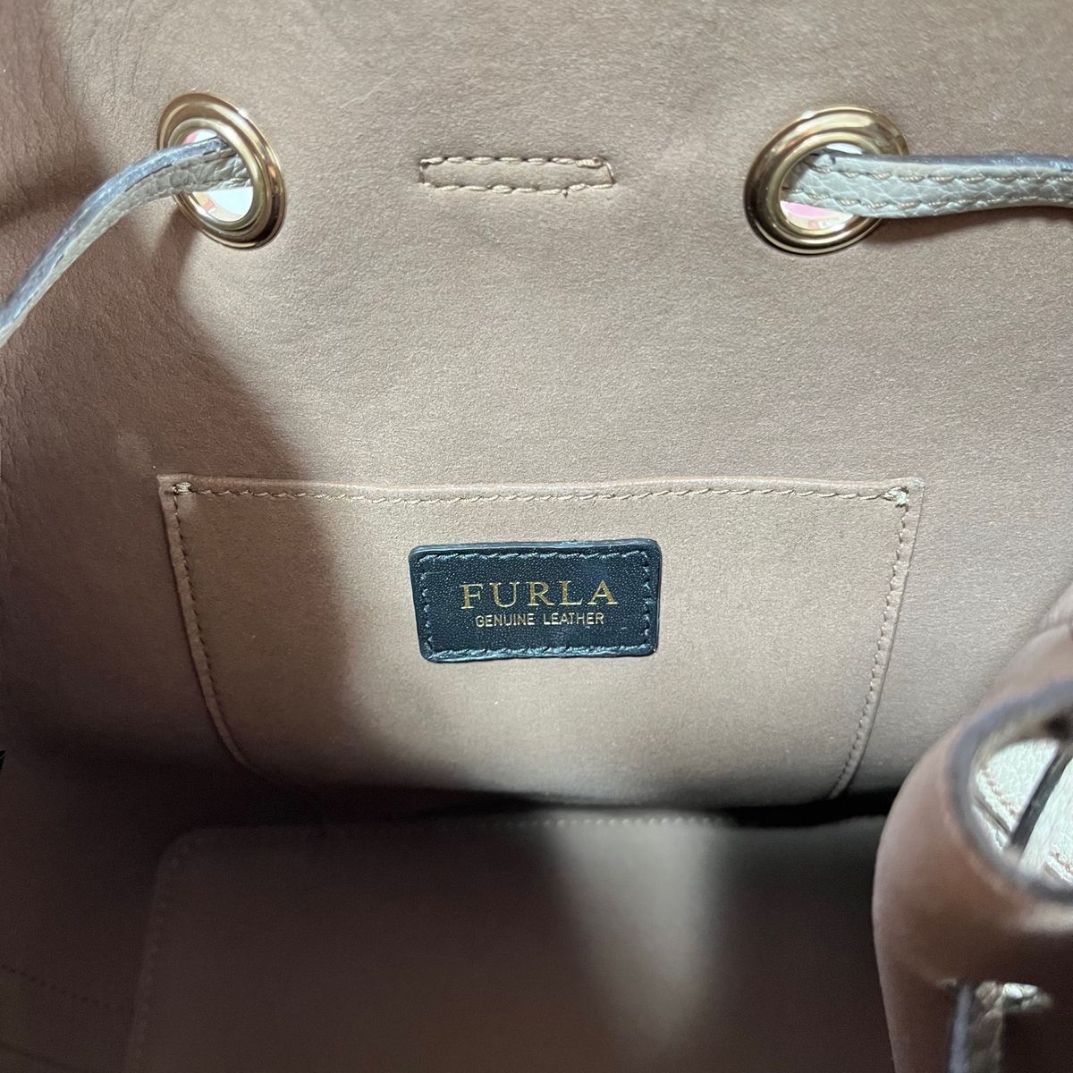 FURLA コスタンザ 巾着 ハンドバッグ レザー ショルダーバッグ トートバッグ リボン シンプル