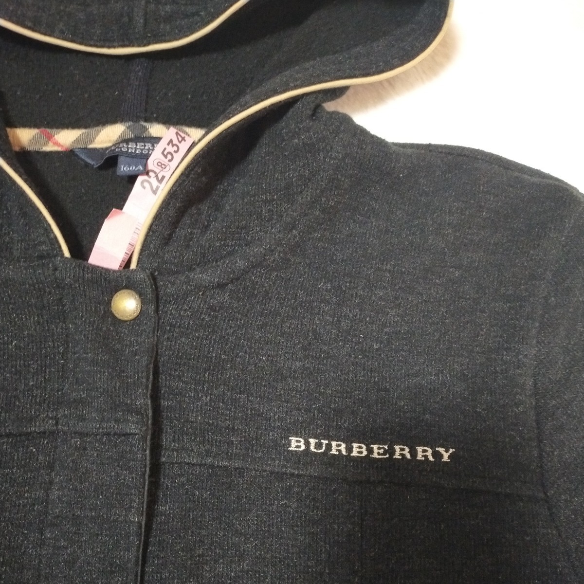 BURBERRY バーバリー 160cm 薄手ジャケット クリーニング済み 黒系 150cm155cmの方にも。_画像2