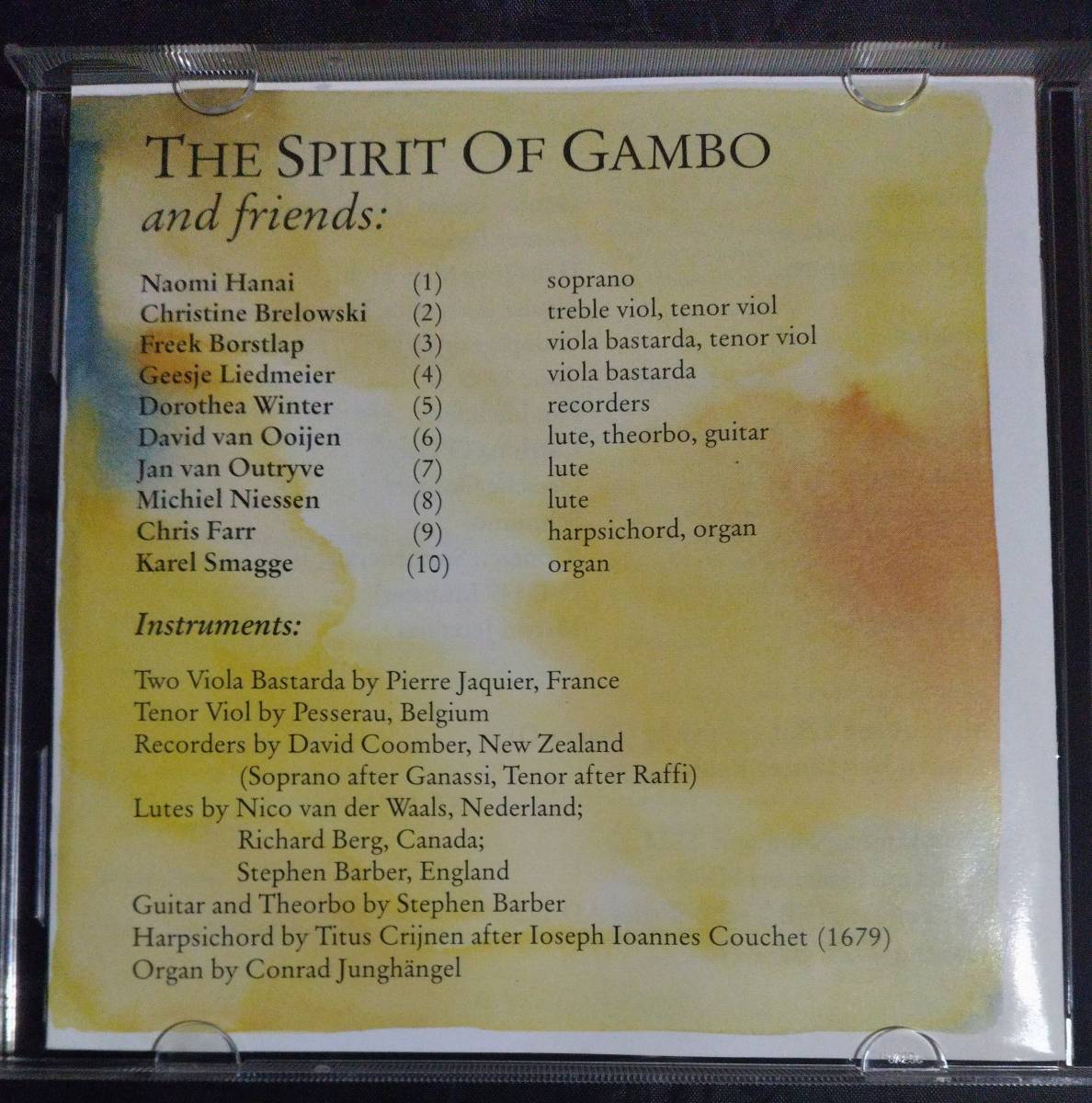 CD/スピリット・オブ・ガンボ/The Spirit of Gambo and friends/Italian and spanish music from the 16th 17th century/_画像3