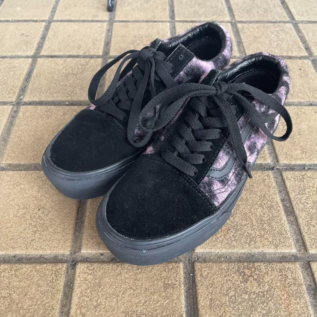 美品 VANS バンズ OLD SCHOOL オールドスクール レオパード ブラック 22.5cm US企画 希少なスモールサイズ アメカジ ストリート