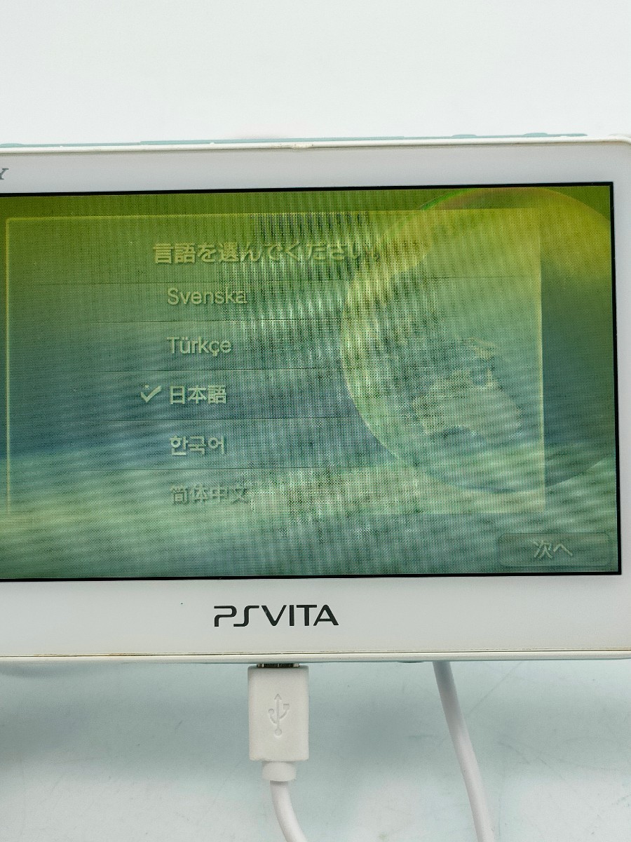 1円〜 SONY ソニー PSVITA PCH-2000 本体 カセット 2点おまとめ FIGHTING CLIMAX IGNITION ゲーム機 ライトブルー×ホワイト ジャンク_画像2