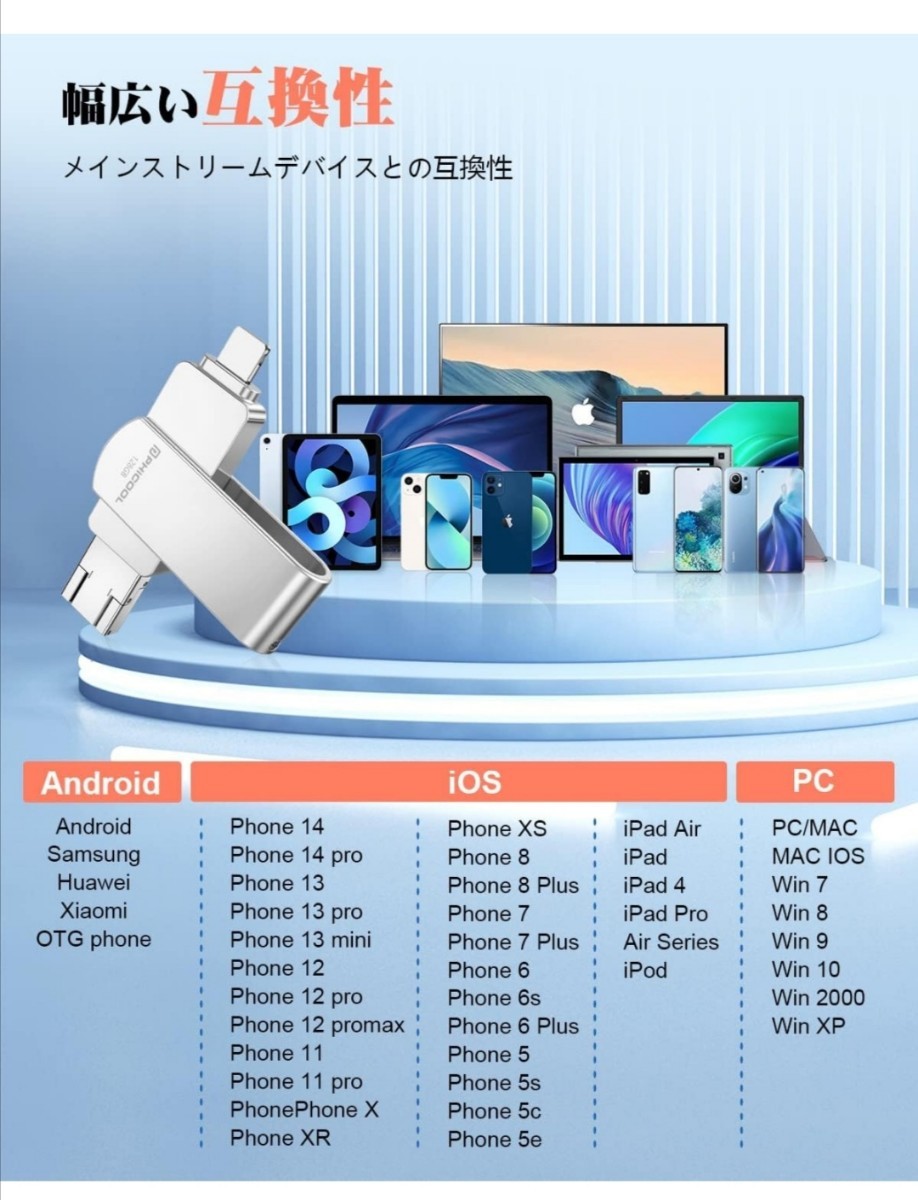 4 in1 usbメモリIOS/Android/PC USB3.0高速4 in1_画像4