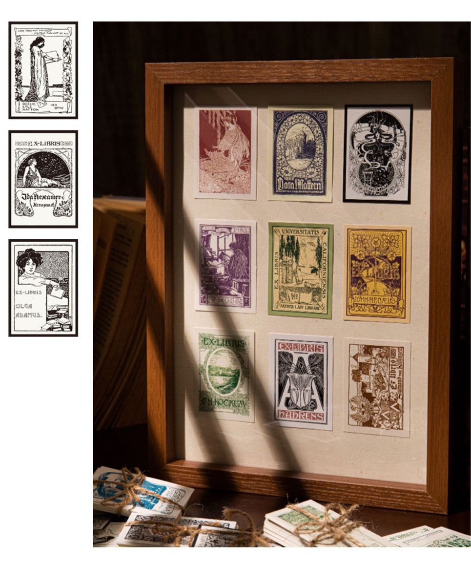 旧書店シリーズ 6種300枚 レトロ ヴィンテージ 素材紙 メモ タロット風 スクラップブッキング ジャンクジャーナル コラージュ
