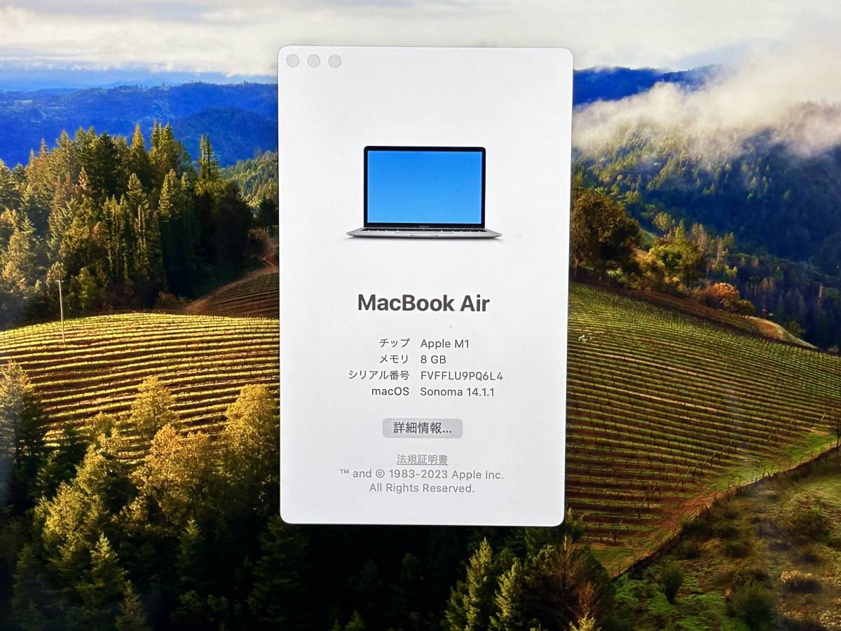良品 13.3インチ】Apple MacBook Air(M1 2020) A2337 Apple M1チップ