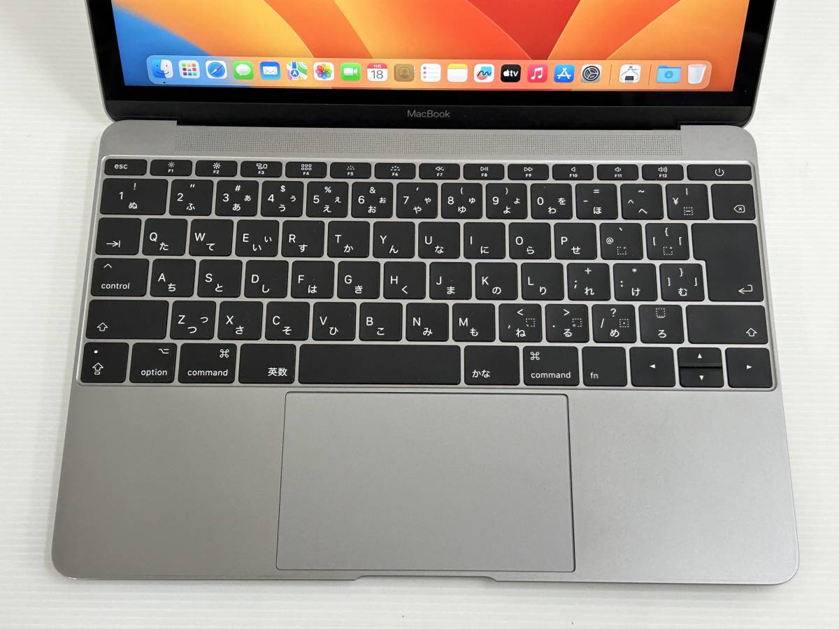 【良品 12インチ】Apple MacBook (Retina,12-inch 2017) A1534 Core i5(7Y54)/1.3GHz RAM:16GB/SSD:256GB Space Gray Ventura 動作品_画像6