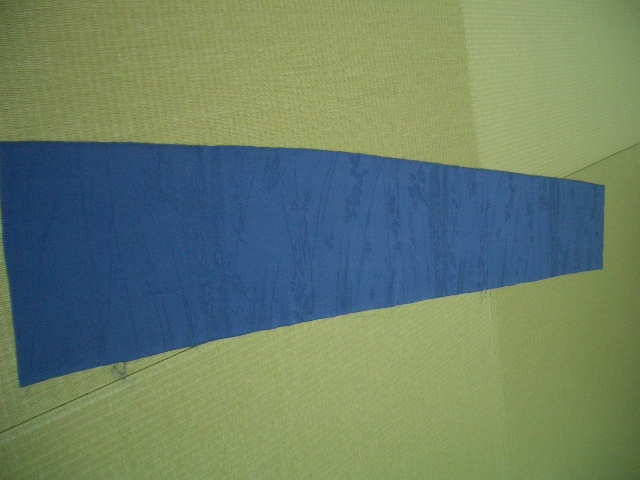 古布正絹色無地はぎれブルー 半幅×219㎝ アンティーク昔着物リメイク古裂つまみ細工材料の画像2