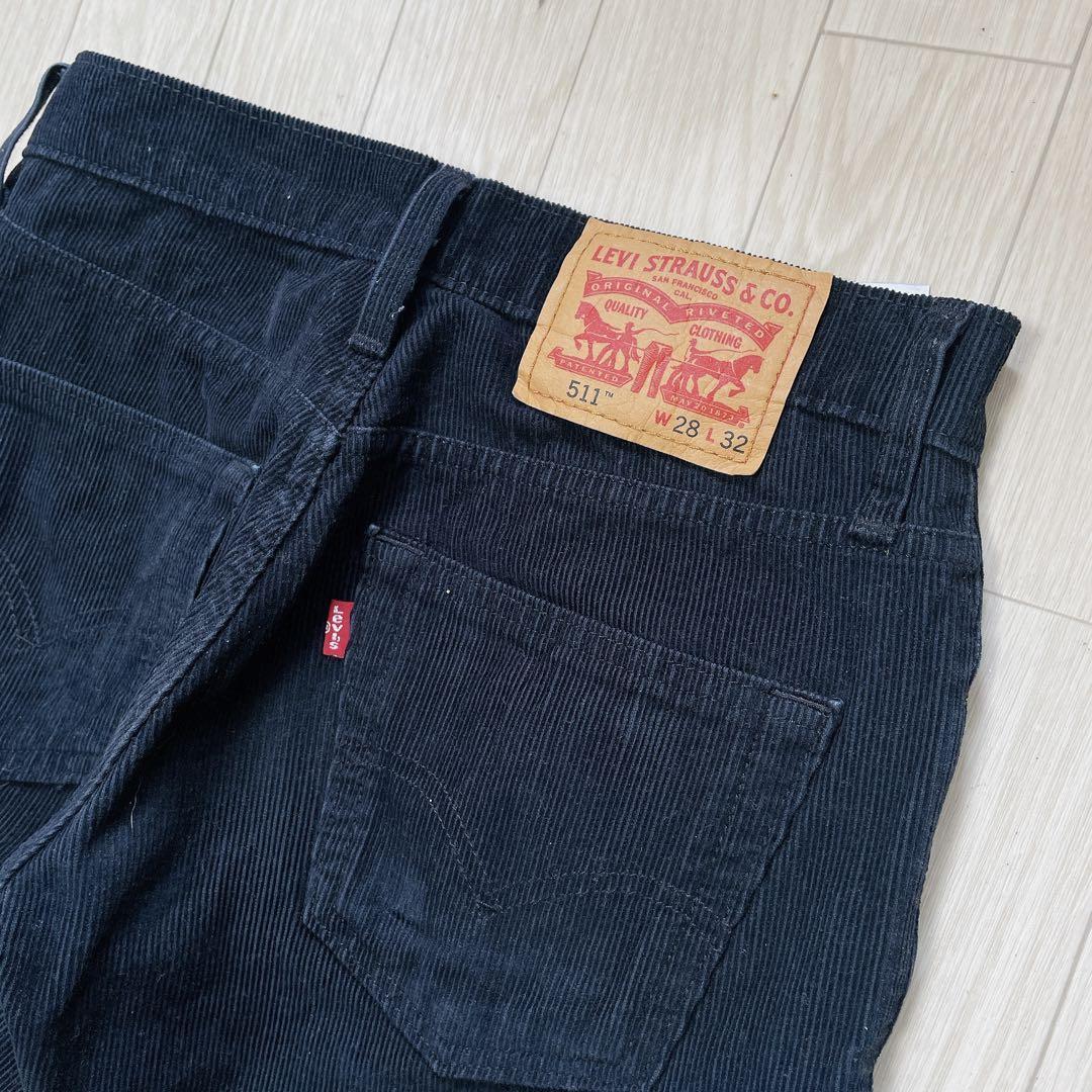 LEVI'S 511 ブラック コーデュロイ ジーンズ W28 L32_画像6