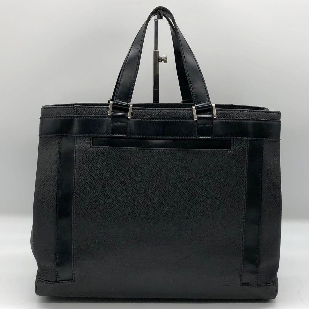 1円【美品】LOUIS VUITTON ルイヴィトン カスベック PM タイガ レザー トートバッグ ビジネスバッグ 黒 ブラック A4 大容量 メンズ M31022_画像3