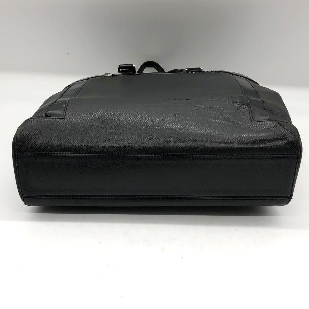 1円【美品】LOUIS VUITTON ルイヴィトン カスベック PM タイガ レザー トートバッグ ビジネスバッグ 黒 ブラック A4 大容量 メンズ M31022_画像5