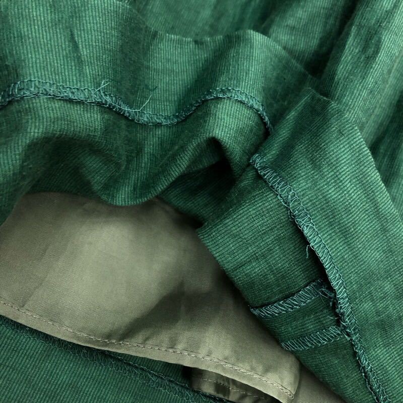 【さ052】日本製 SACRA ギャザースカート 38 グリーン ロング丈 無地 ウエストゴム 水洗い不可 レディースブランド古着 サクラ 送料無料_画像9