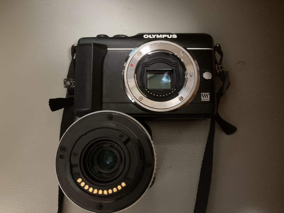 カメラ OLYMPUS PEN E-PL1s / M.ZUIKO DIGITAL 14-42mm F3.5-5.6 II MSC ミラーレス一眼レフ 革ケース付LH-40　レンズフード　オリンパス黒_画像7