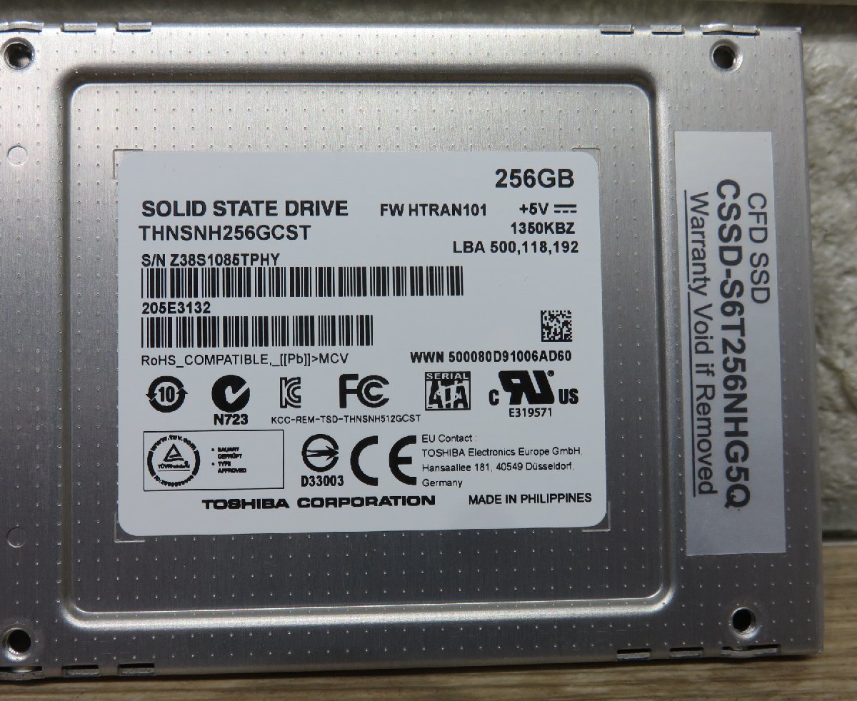 ★≪中古品≫SSD Toshiba THNSNH256CST等 256G 2台[t23112720]_画像4