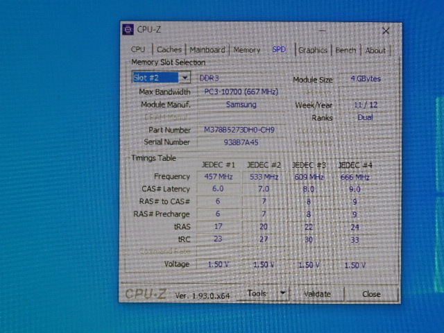 メモリ デスクトップ用 Samsung 1.5V DDR3-1333 PC3-10600 4GBx4枚 合計16GB 起動確認済みですが一応ジャンク品扱いです_画像7